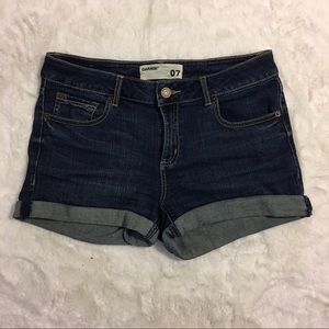 Dark wash jean shorts